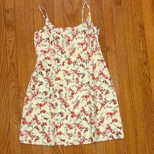 A New Day Floral Mini Dress - Cream and Red